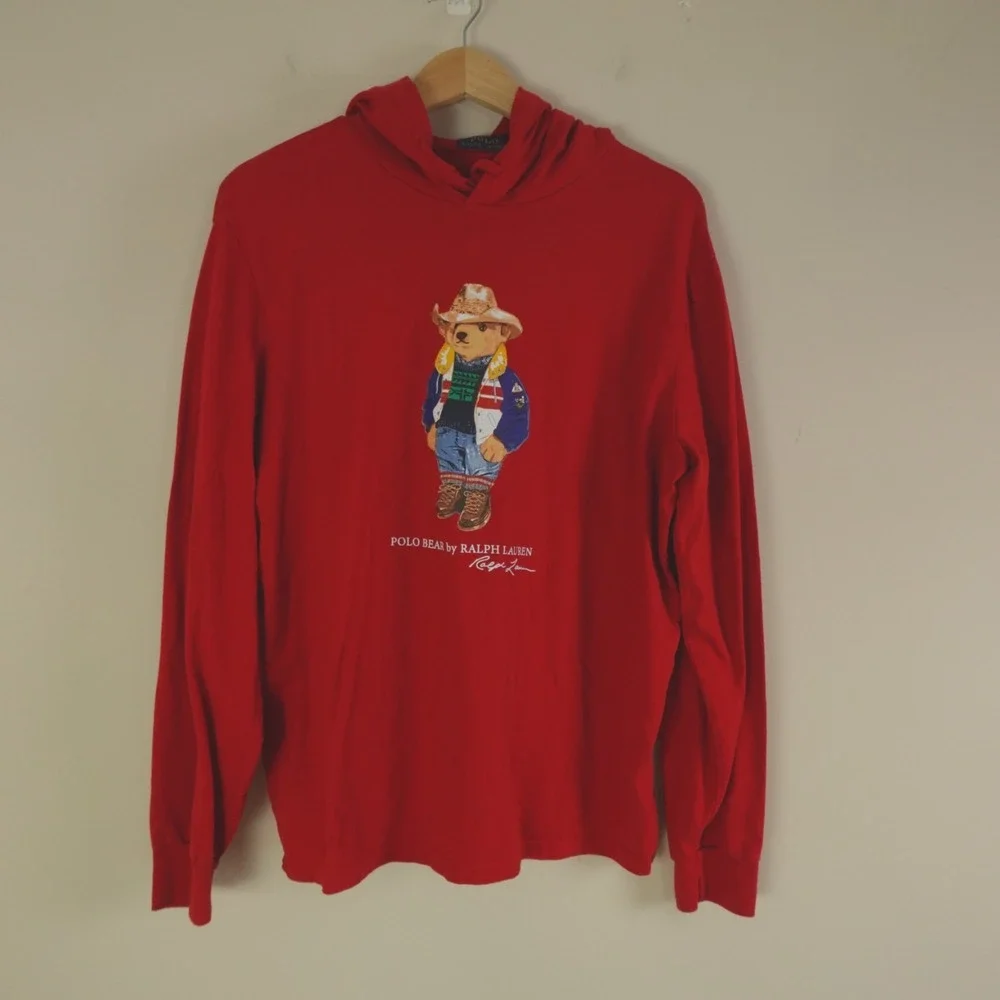 Ralph Lauren Polo Bear Pullover Sun‎ Valley Jersey Hooded T Shirt